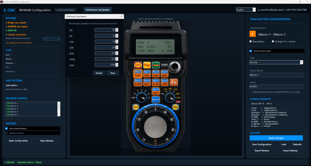 E_CNC WHB04B v1.1 – Lifetime License for Mach4 & MachPro